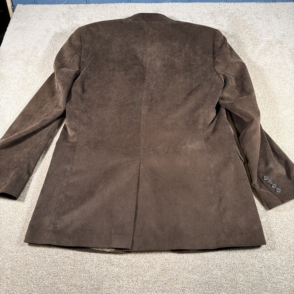 Chaps Mens‎ Corduroy Blazer 42L Brown Suade Paisley Lining Sport Coat Jacket - Picture 4 of 10
